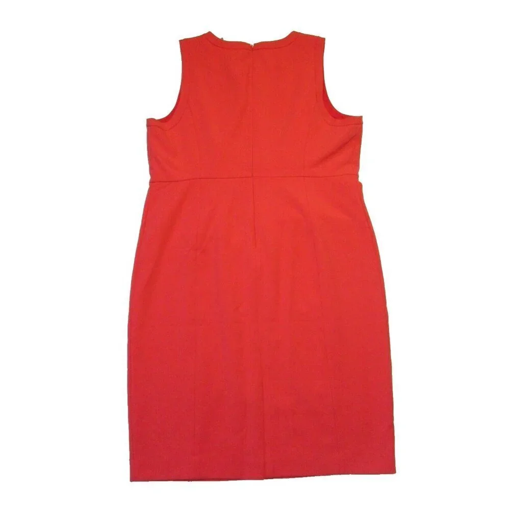 NWT J.Crew Sleeveless Sheath in Ripe Persimmon Red Four Season Stretch Dress 20